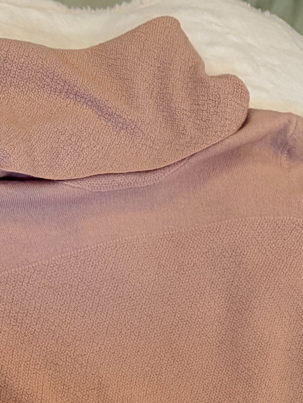 Luxurious Adrienne Vittadini 100% Merino Wool Cowl Neck Sweater Dusty Pink Med